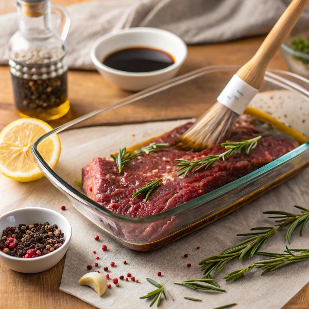 Here is an image showcasing a hanger steak being marinated with fresh ingredients, set in a cozy kitchen scene. Let me know if you'd like any changes or additional options!
How do you soften hanger steak