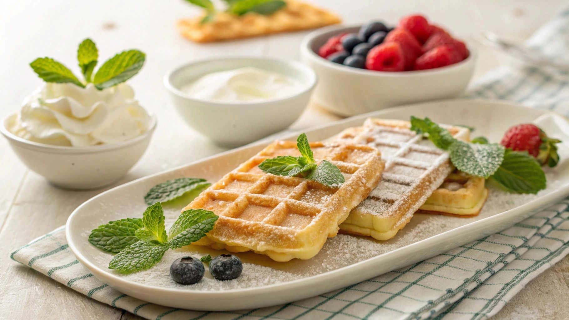 A variety of wafer cookies with creamy fillings