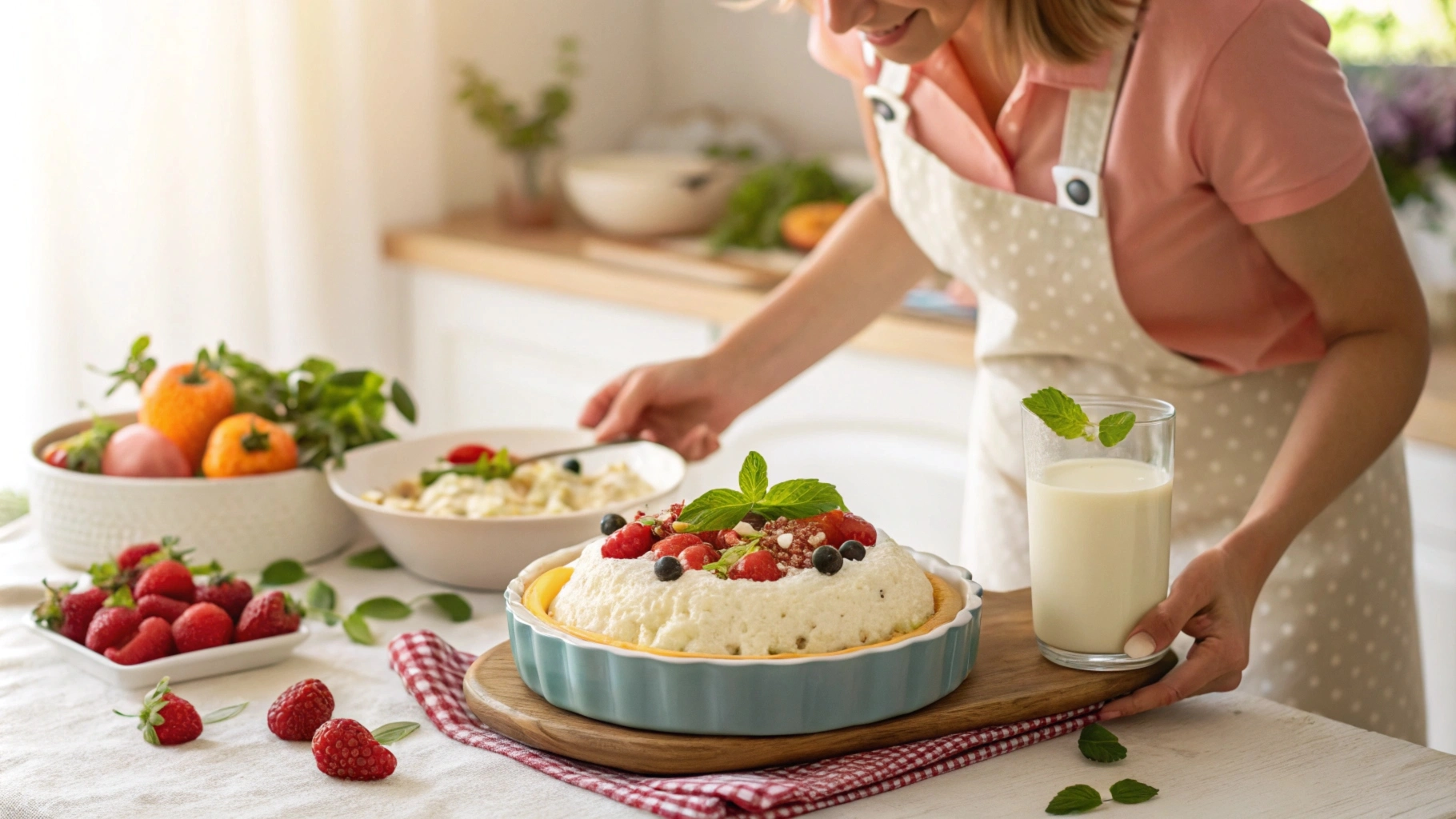 Baking ingredients with cottage cheese as the star component.