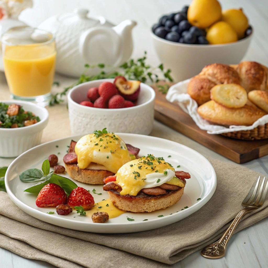 Assorted bread and pastries for a continental breakfast