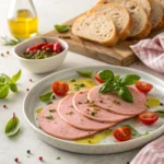 Crowd enjoying mortadella dishes at a festival in Bologna