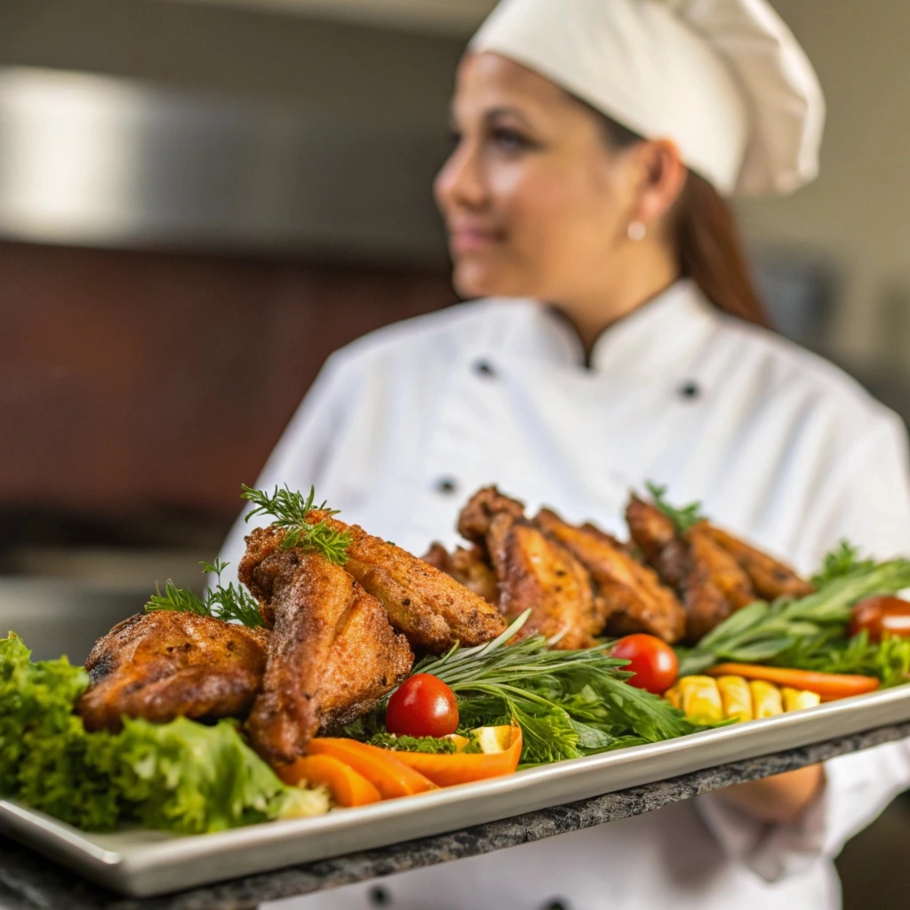 Honey-glazed turkey wings with a sweet and savory glaze, served on a platter