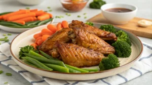 Honey-glazed turkey wings with a sweet and savory glaze, served on a platter