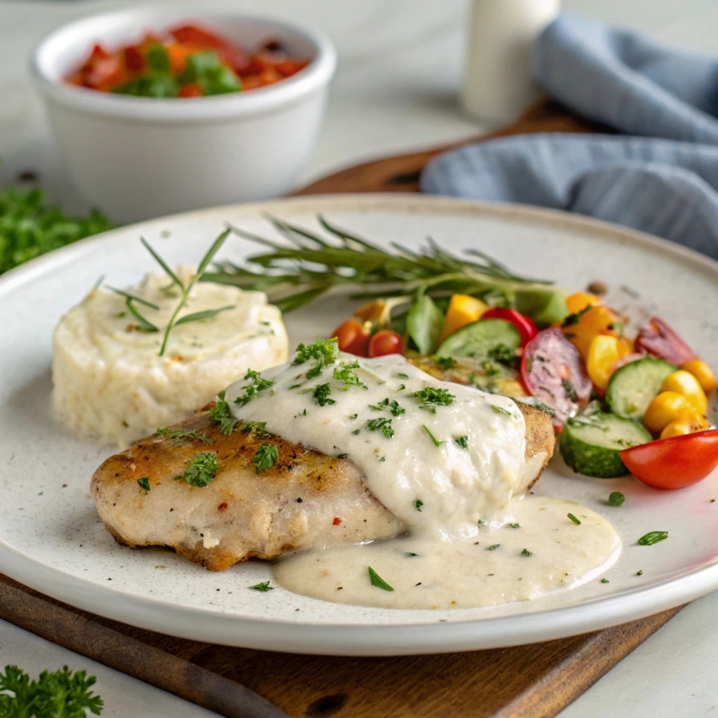 Creamy white gravy in a skillet served with biscuits – a classic white gravy recipe