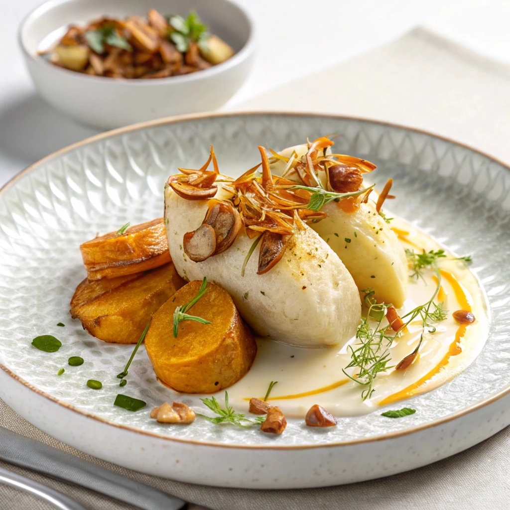 White sweet potatoes on a wooden table, showcasing their pale flesh and versatility as a healthy carb.