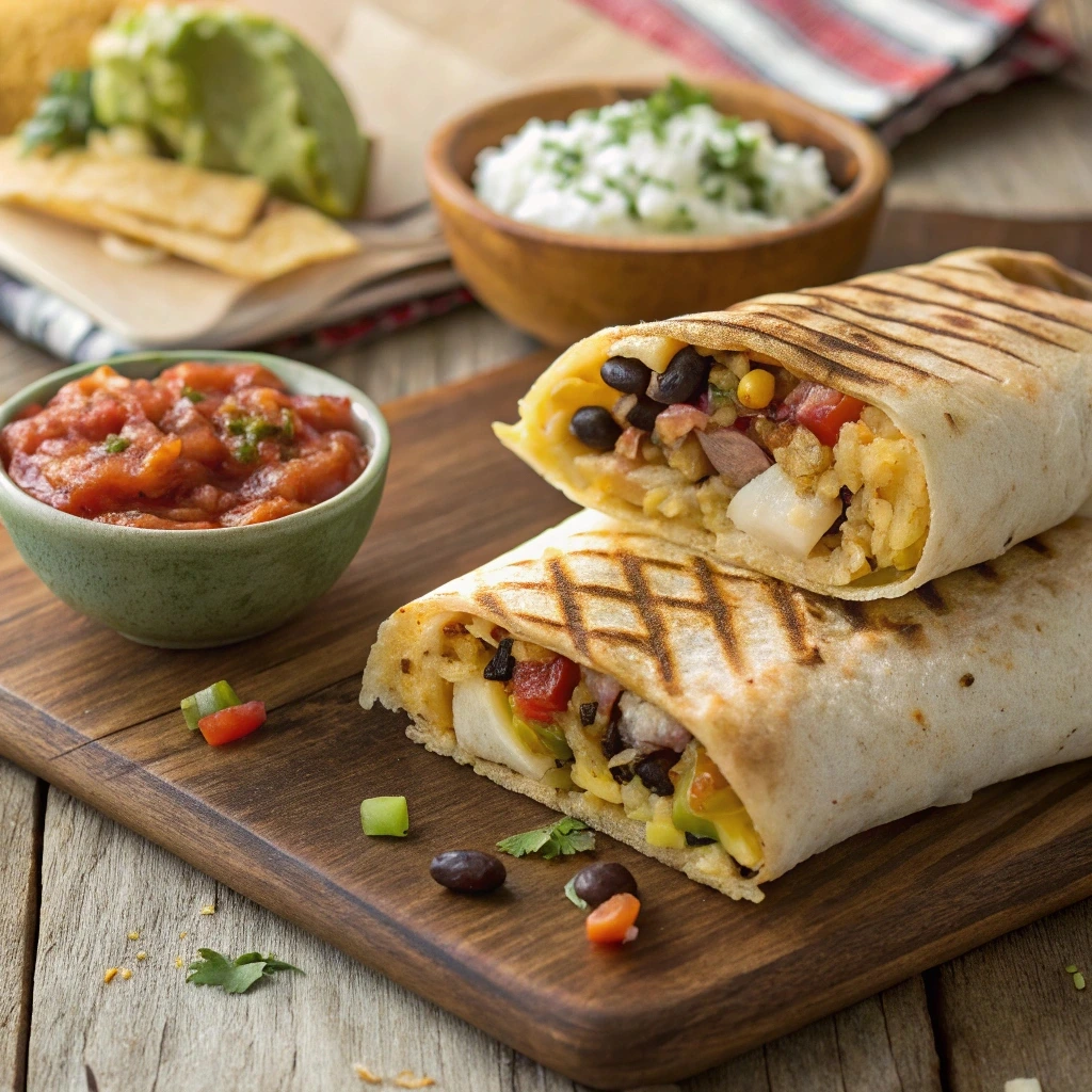 Steps to make a grilled cheese burrito at home