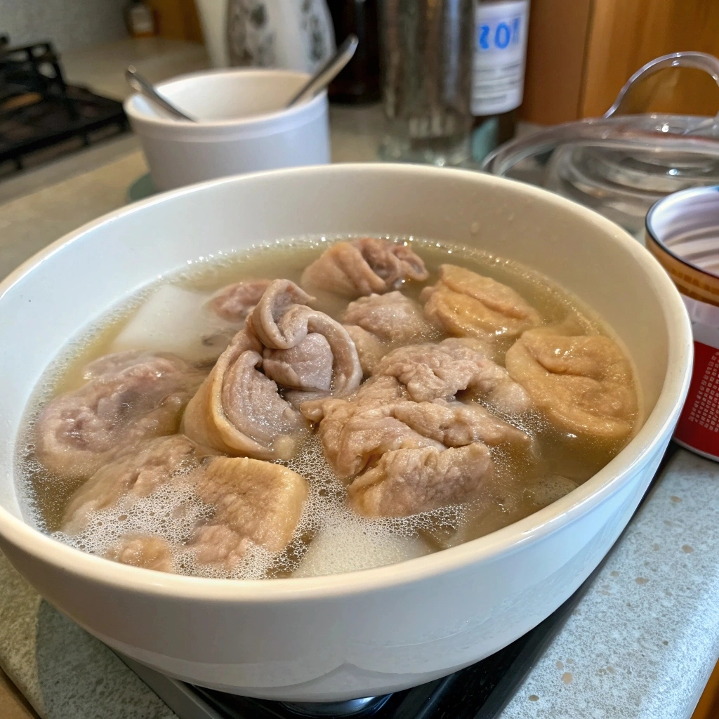 What does baking soda do to chitterlings?