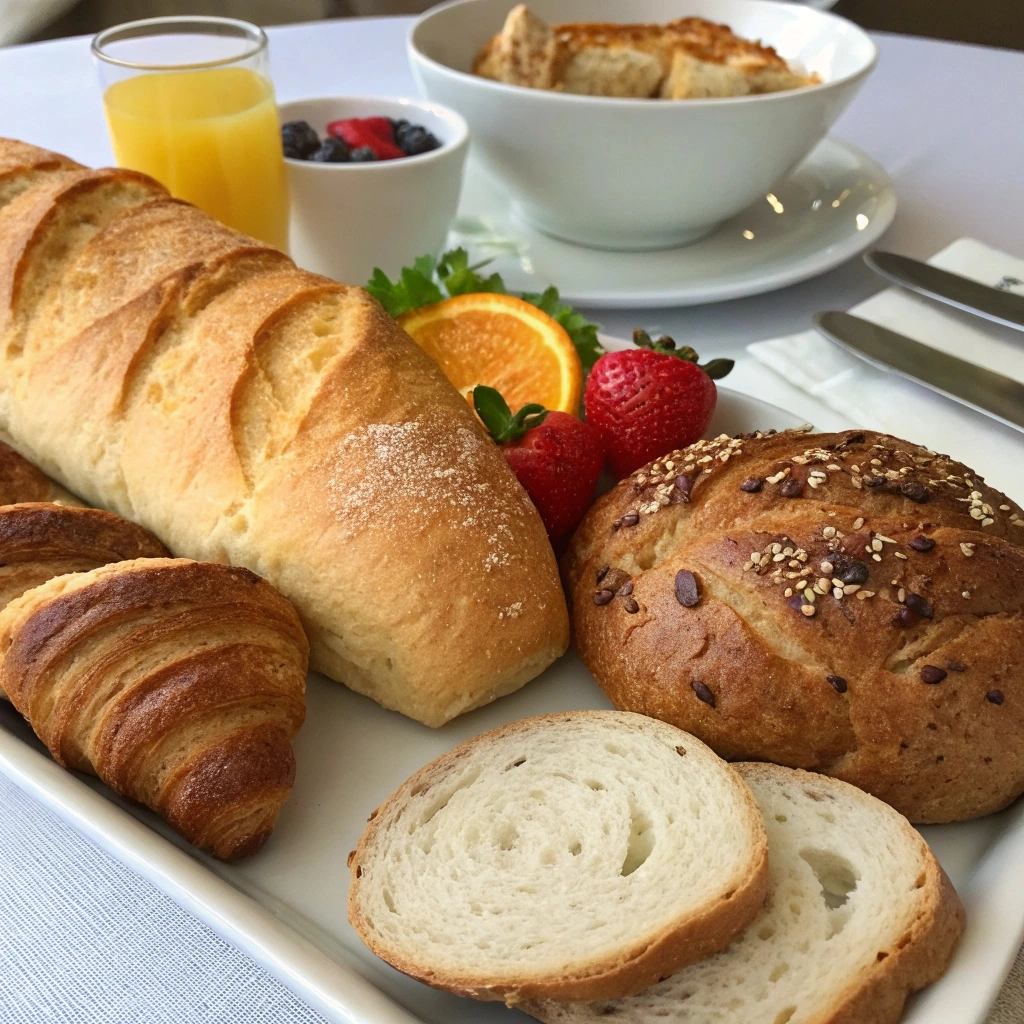 What types of bread are in continental breakfast?