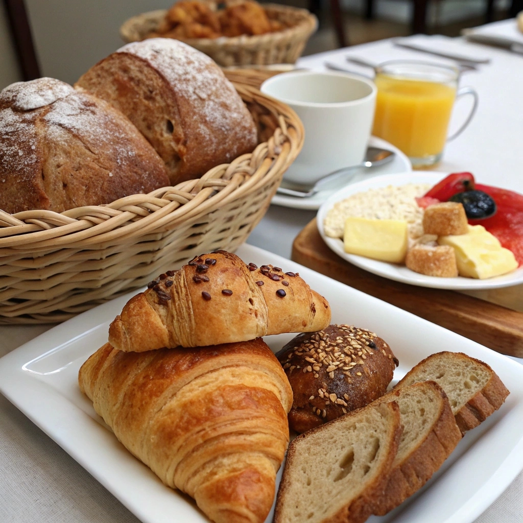 What types of bread are in continental breakfast?