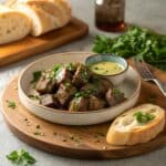 Garlic butter steak bite marinade recipe card