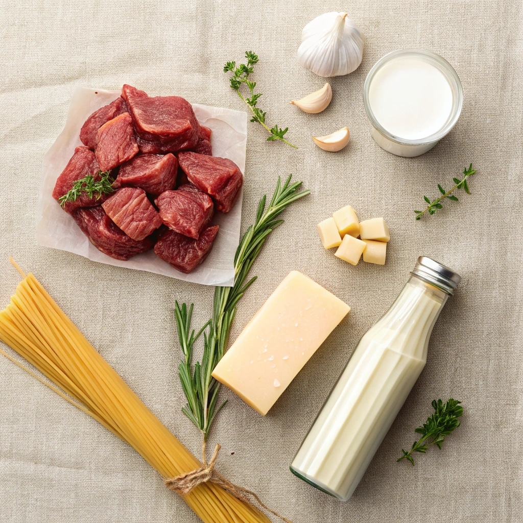 Garlic butter steak bites searing in skillet