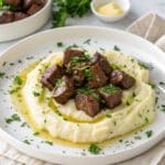 Ingredients for crock pot garlic butter steak bites