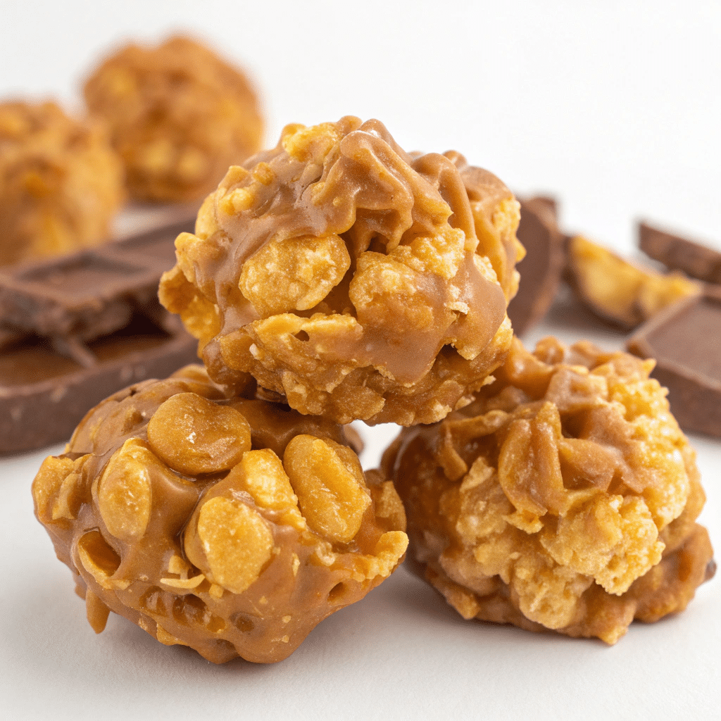 Caramel Cornflake Clusters – Sticky, Crunchy, and No-Bake