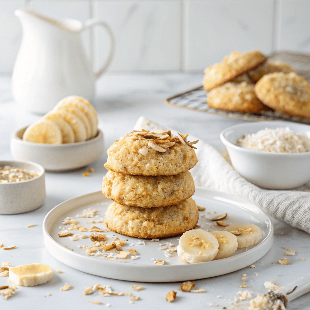2-Ingredient Banana Coconut Cookies